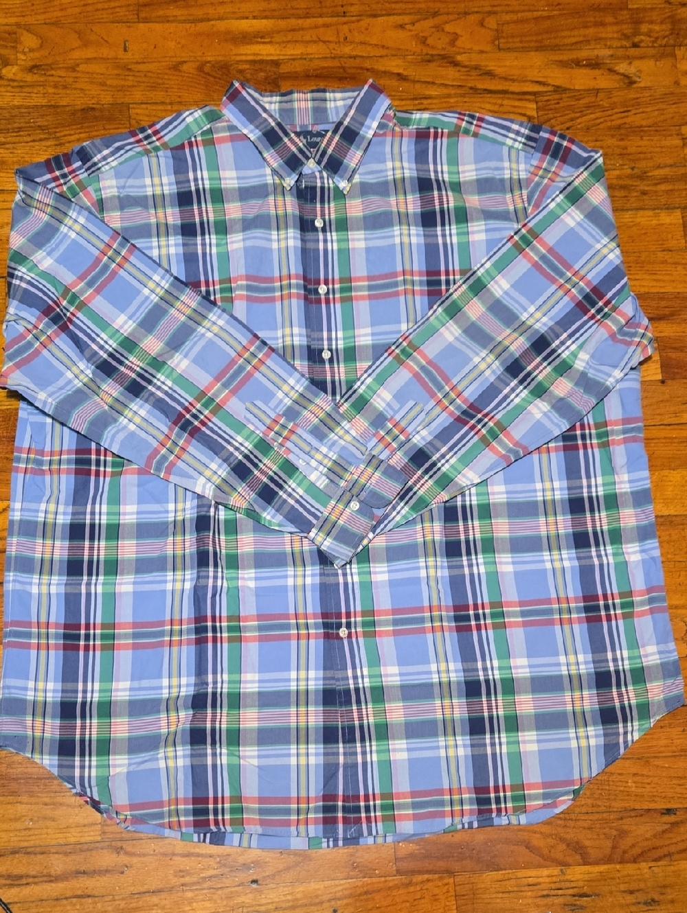 Ralph Lauren Mens Classic Fit Plaid Button Down Shirt 3XLT Tall Long Sleeve
